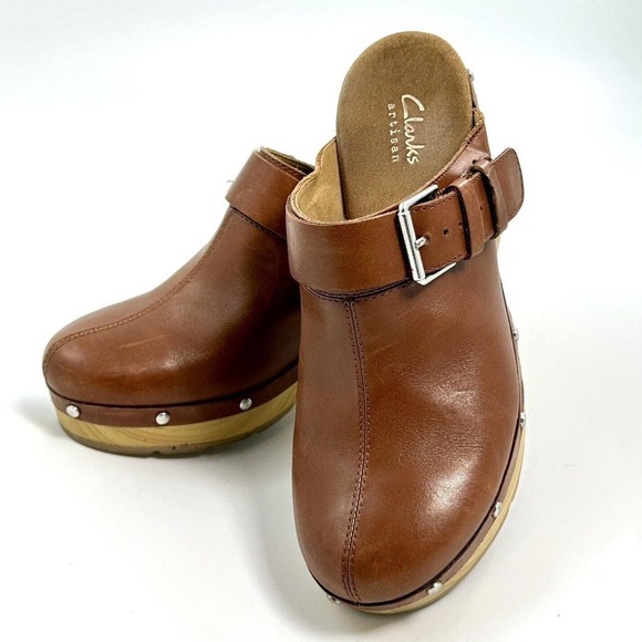 Clarks Shoes - Clarks Women's Brown Leather Clogs